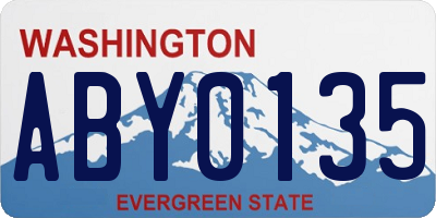 WA license plate ABY0135