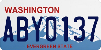 WA license plate ABY0137