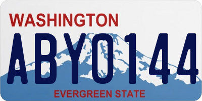 WA license plate ABY0144