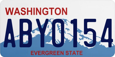 WA license plate ABY0154