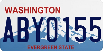 WA license plate ABY0155