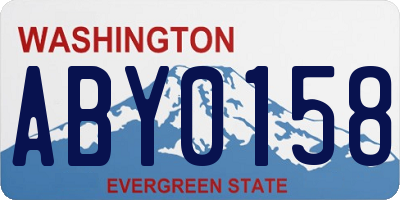 WA license plate ABY0158
