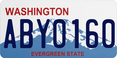WA license plate ABY0160
