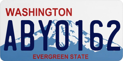 WA license plate ABY0162