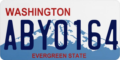 WA license plate ABY0164