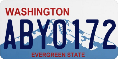 WA license plate ABY0172