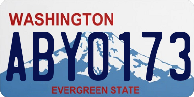 WA license plate ABY0173