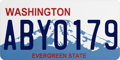 WA license plate ABY0179