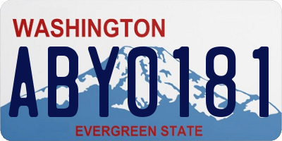 WA license plate ABY0181