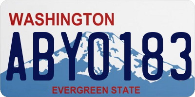 WA license plate ABY0183