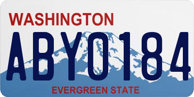 WA license plate ABY0184
