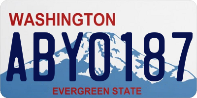 WA license plate ABY0187