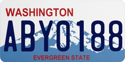WA license plate ABY0188