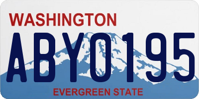WA license plate ABY0195