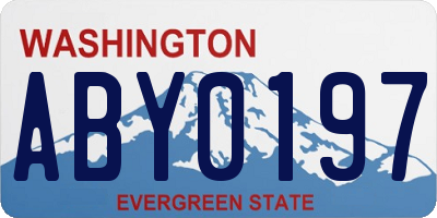 WA license plate ABY0197