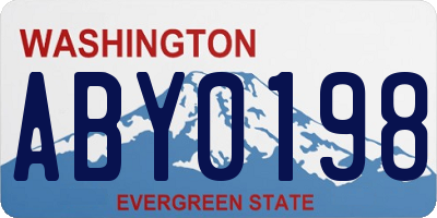 WA license plate ABY0198