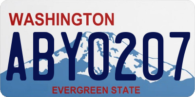 WA license plate ABY0207