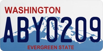 WA license plate ABY0209