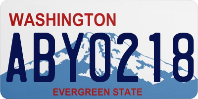 WA license plate ABY0218
