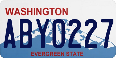 WA license plate ABY0227