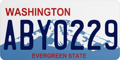 WA license plate ABY0229