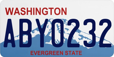 WA license plate ABY0232