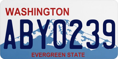 WA license plate ABY0239