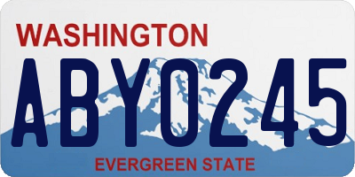 WA license plate ABY0245