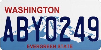 WA license plate ABY0249