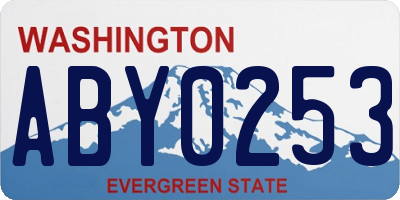 WA license plate ABY0253