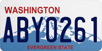 WA license plate ABY0261