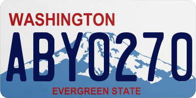 WA license plate ABY0270