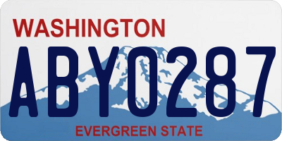 WA license plate ABY0287