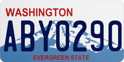 WA license plate ABY0290