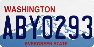 WA license plate ABY0293