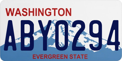 WA license plate ABY0294