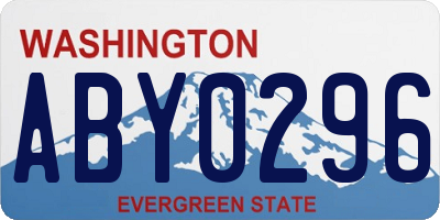 WA license plate ABY0296