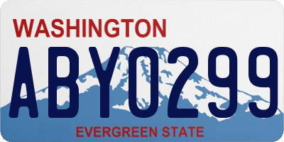 WA license plate ABY0299