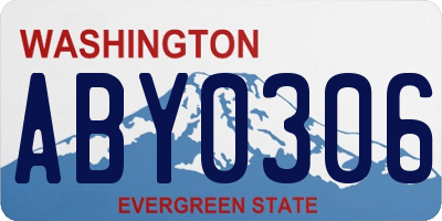 WA license plate ABY0306