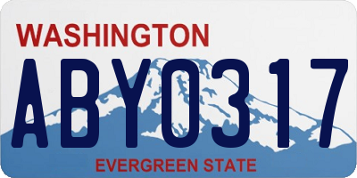 WA license plate ABY0317