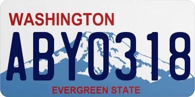 WA license plate ABY0318