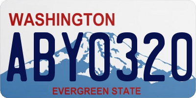 WA license plate ABY0320