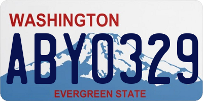 WA license plate ABY0329