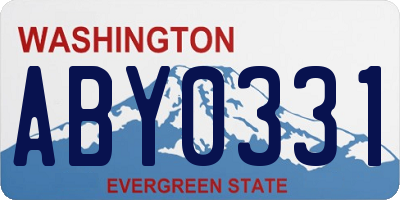 WA license plate ABY0331