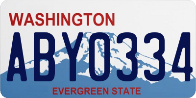 WA license plate ABY0334