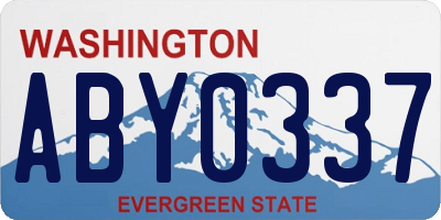 WA license plate ABY0337