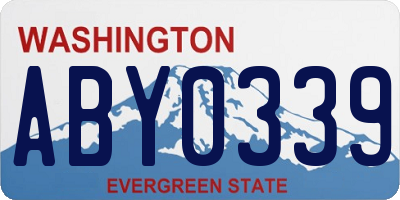 WA license plate ABY0339