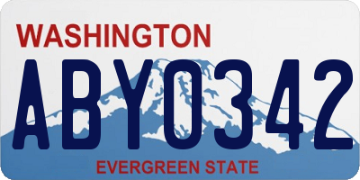 WA license plate ABY0342