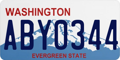 WA license plate ABY0344