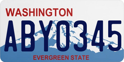 WA license plate ABY0345